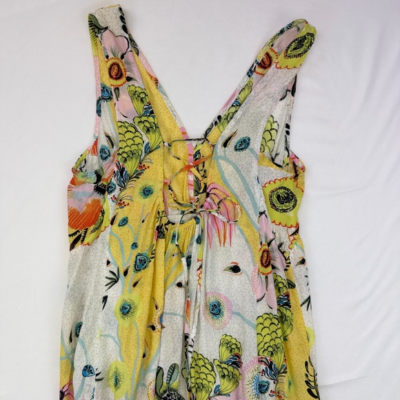 Anthropology Margaux Floral Dress Pastel Floral Smocked Waist Lace Back Small - Picture 10 of 14